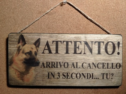 Cartello targa cane pastore - cartello,