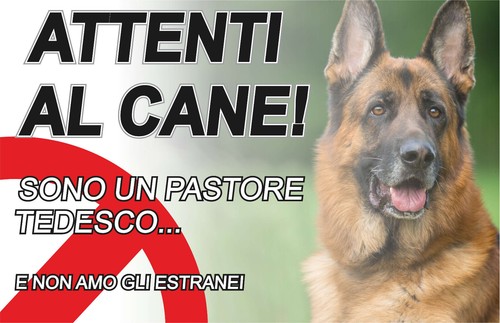 Targa cartello cane - cane, attenti