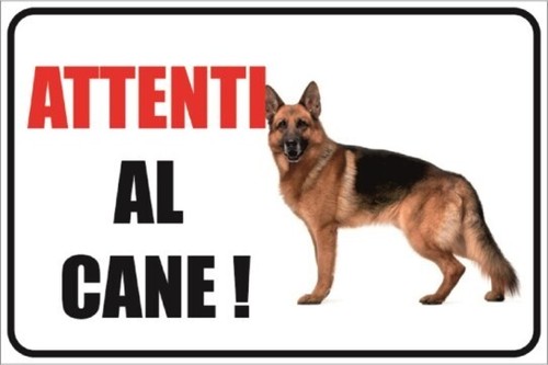 Cartello attenti cane targa - attenti,